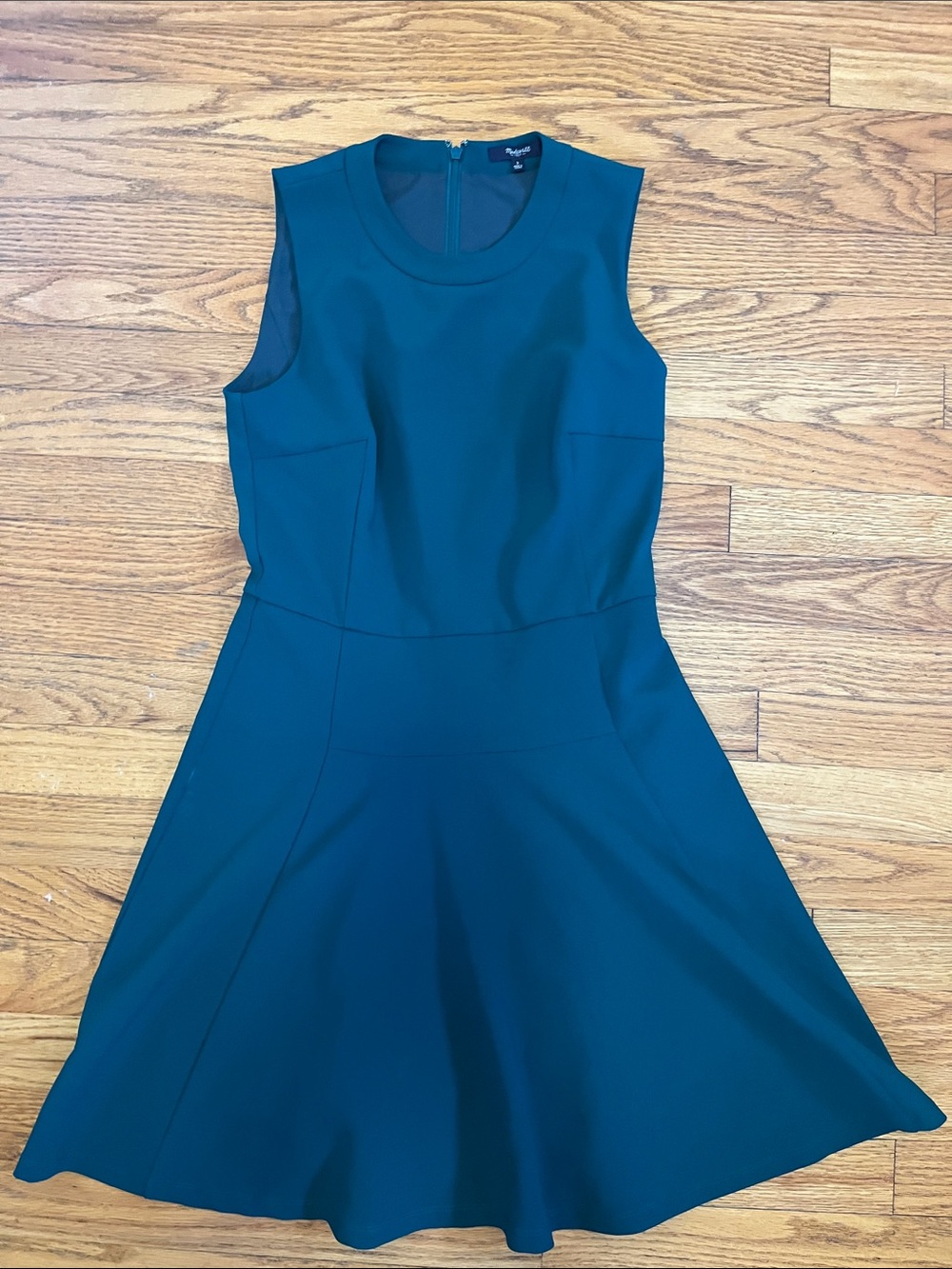 Madewell Sz 2 Sleeveless dark green Fit-&-Flare Mini Dress